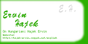 ervin hajek business card
